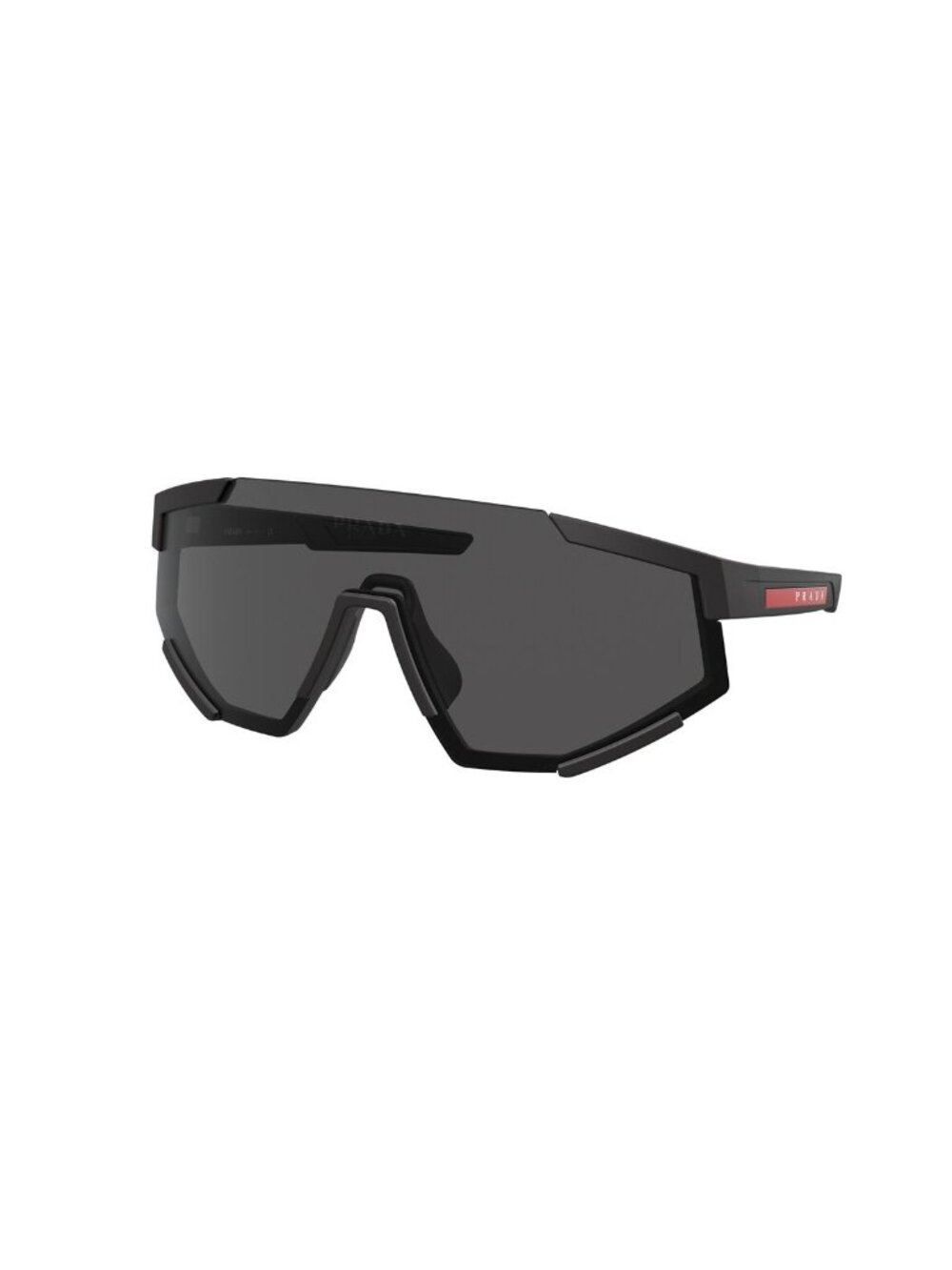 New Prada Linea Rossa Men's Sunglasses Black Aviator Grey Lens Injected Frame